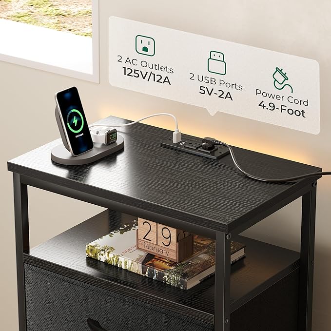 Huuger 5 Drawers Dresser with Charging Station, Dresser - Image 5