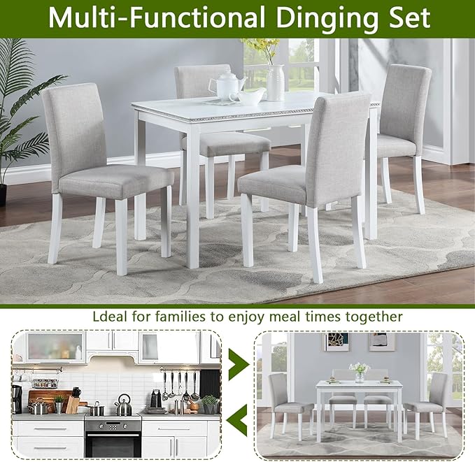 Ball & Cast 5 Piece Dining Table Set, Kitchen Table Set - Image 5