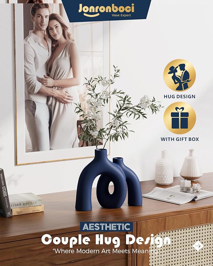 Matte Blue Vase Set - Image 3