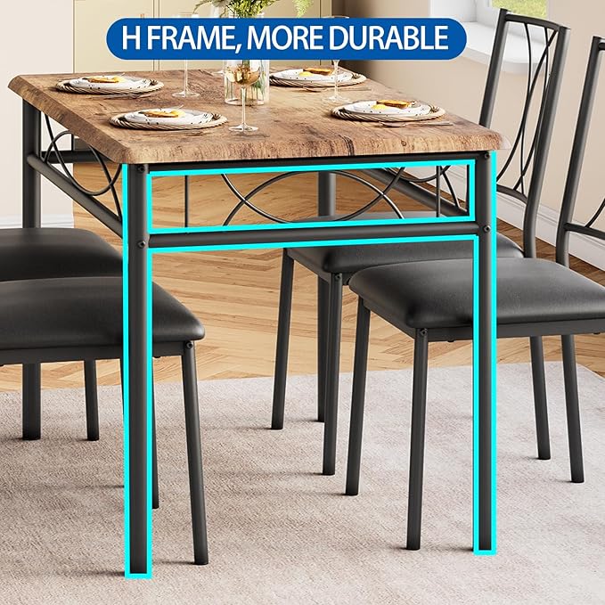 Dining Table Set for 4, Compact Kitchen Table - Image 6