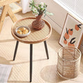 LITA Rattan Log Desktop Round Side End Table, Nightstand/Small Tables, Indoor by LITA