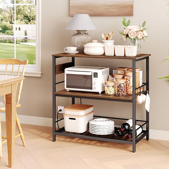HOOBRO Kitchen Island with Storage, Kitchen Island Table with Power Outlet - Image 6