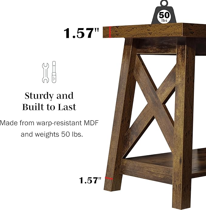 Rustic End Table, Farmhouse Side Table - Image 6