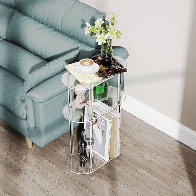 Clear Acrylic Narrow Side Table Set of 2 - Image 7