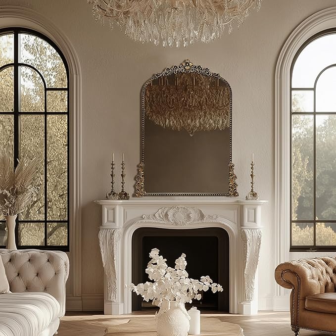 Vintage Arched Mirror, Vintage Black - Image 3
