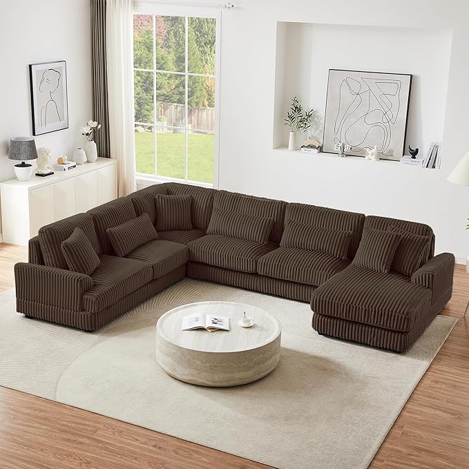 129" Oversized U Shaped Modular Sectional Sofa Couch by Unknown