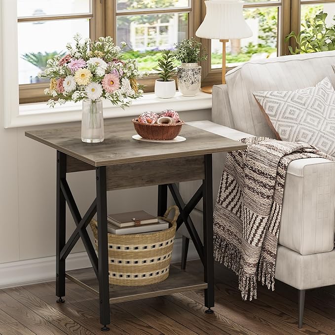 GreenForest End Table 24 inch for Living Room, Large Square Side Tables - Image 2