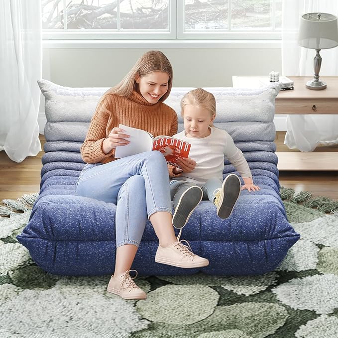Bean Bag Chairs for Adults, Memory Foam Couch Loveseat Sofa Chair, Soft Teddy - Image 7