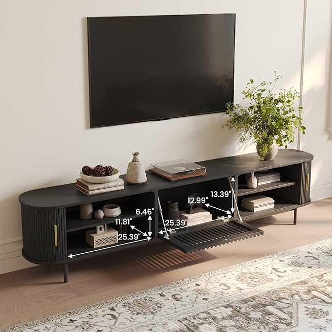 POVISON Fully-Assembled Mid Century Modern TV Stand - Image 3