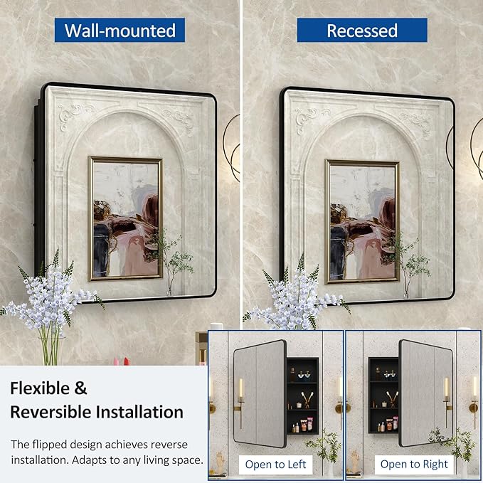 30x32 Inch Bathroom Medicine Cabinet - Image 3