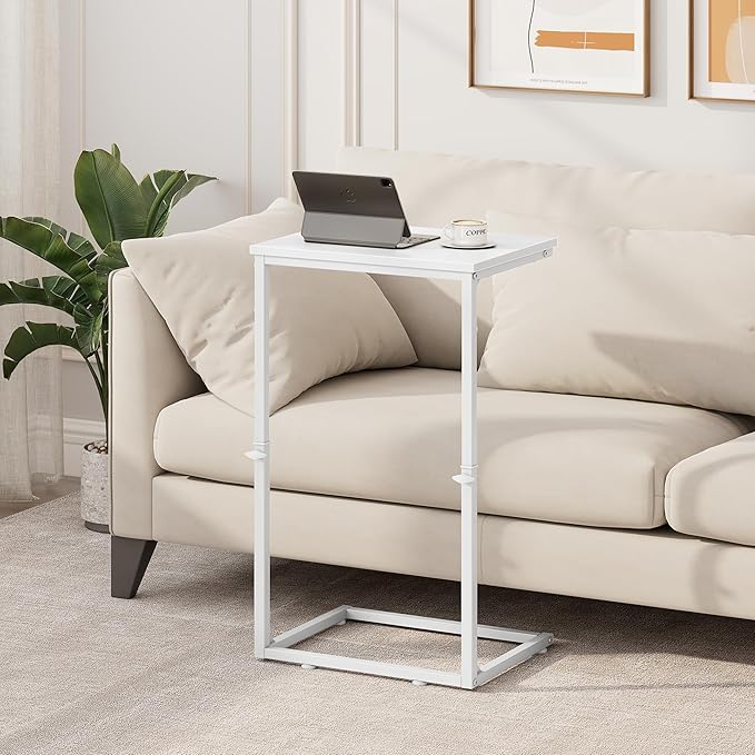Vagusicc C Shaped End Table for Couch, 33.2'' Extra Tall C Table Adjustable - Image 3