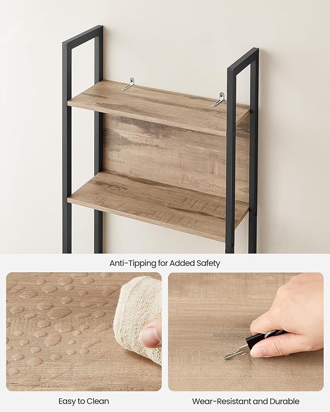 VASAGLE 5-Tier Bookshelf, Book Shelf, Industrial Bookcase, - Image 7