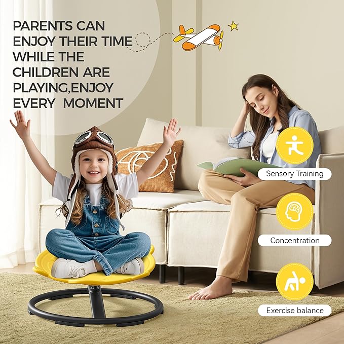 Swivel Chair for Kids, 360° Spinning Seat, Toddler Sit and Spin Wobble Chair - Image 7