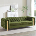 Merax Comfy 3-seat Sofa with Tufted Back and Arm and Gold Iron Legs, Modern by Merax