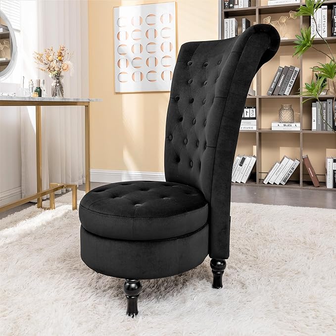 Container Furniture Direct Royal High-Back Velvet Accent Chair - Image 15