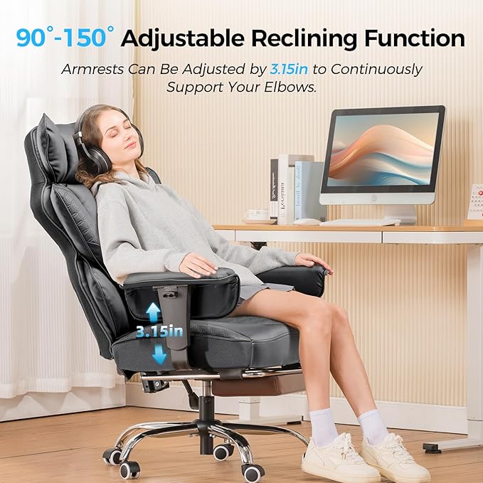GTRACING Big and Tall Gaming Chair 400lbs Heavy Duty Office Chair - Image 7