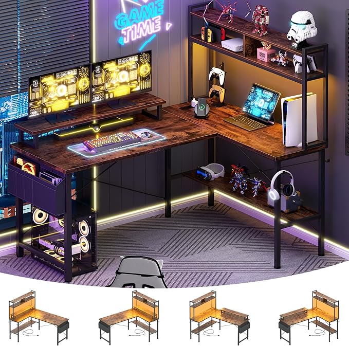 Aheaplus L Shaped Gaming Desk by Aheaplus