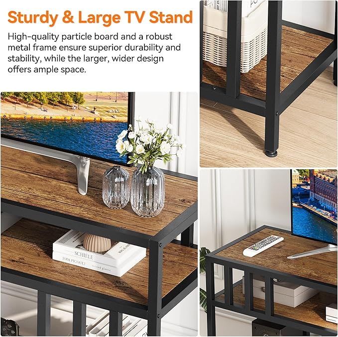 Garvee 58" TV Stand for Television up to 65 Inch, Entertainment Center - Image 6