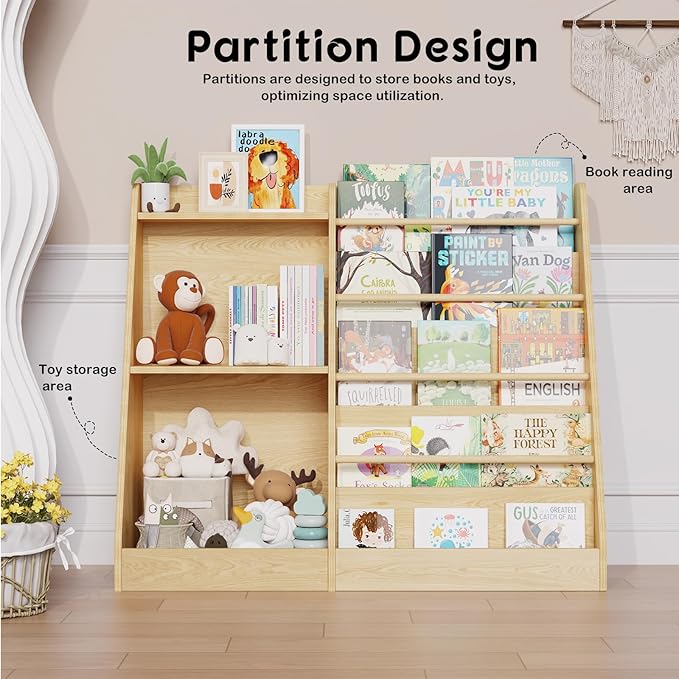 Lkeiyay 5 Tier Kids Bookshelf, Baby Bookshelf, Toy and Book Storage - Image 4
