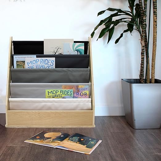 FDP Birch SoftScape Sling Book Display, 4-Shelf Vinyl Storage - Image 2