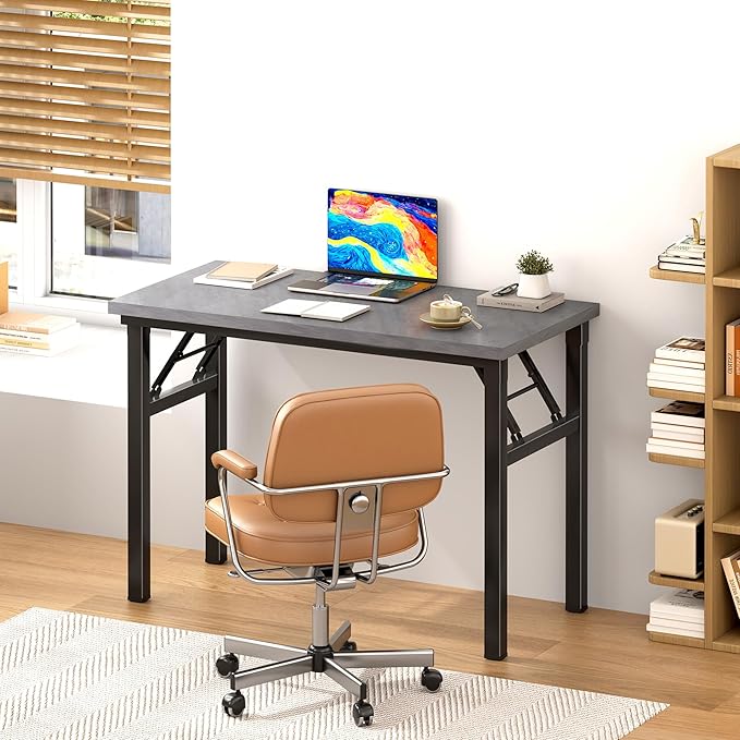 DlandHome Folding Desk Small Desk 31.5 inches Small Computer Desk - Image 2