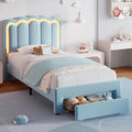 Twin Upholstered LED Bed Frame by JOCOEVOL
