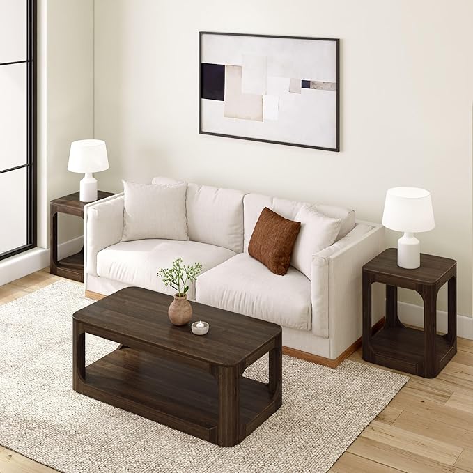 Plank+Beam Forma Coffee Table, Solid Wood 48 Inch Modern Coffee Table - Image 6