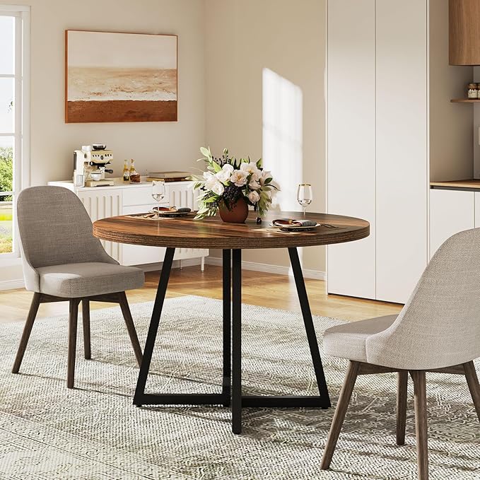Tribesigns Round Dining Table for 2, 31.5" Industrial Dinner Table - Image 5