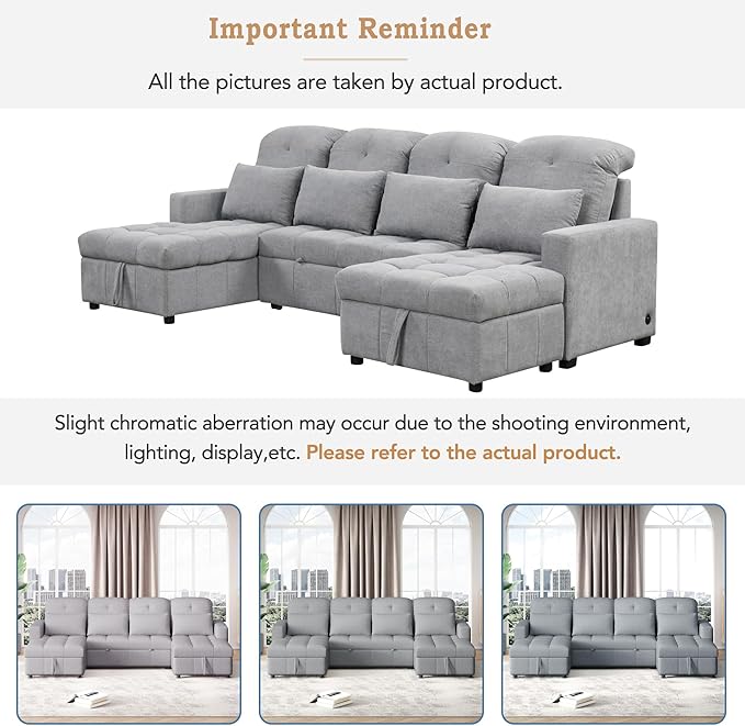 Ball & Cast 110.2" Oversized Versatile Sectional Sleep Sofa - Image 7