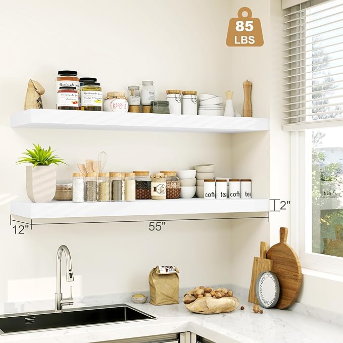 Heimlove Bathroom 12" Deep Floating Shelves - Image 3