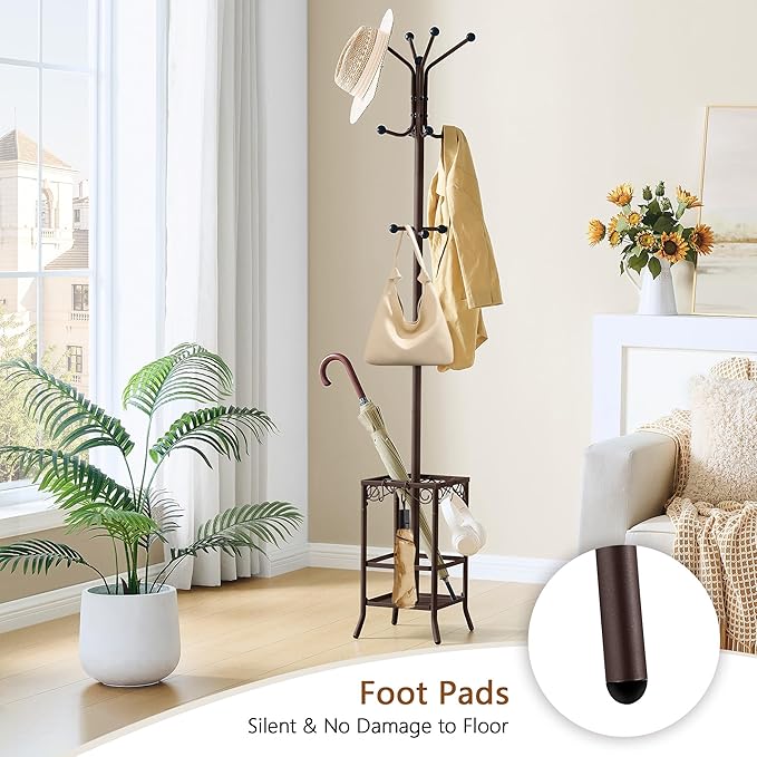 Hoctieon Coat Rack Freestanding, Coat Tree - Image 5