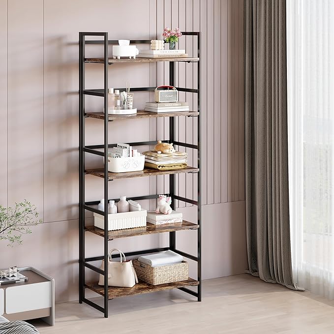 BHG Vintage Multifunctional Folding Bookshelf, No-Assembly Plant Stand Storage - Image 2