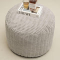 Round Stuffed Pouf Ottoman for Foot Rest, Storage Ottoman Pouf Foot Stool by Unknown