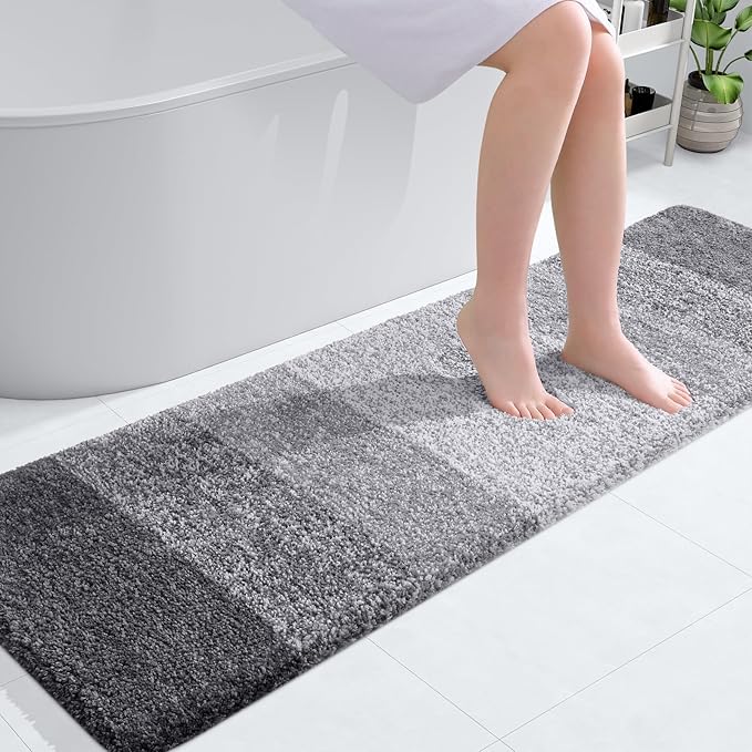 OLANLY Bathroom Runner Rugs 59x17, Extra Soft Absorbent Microfiber Bath Rugs by OLANLY