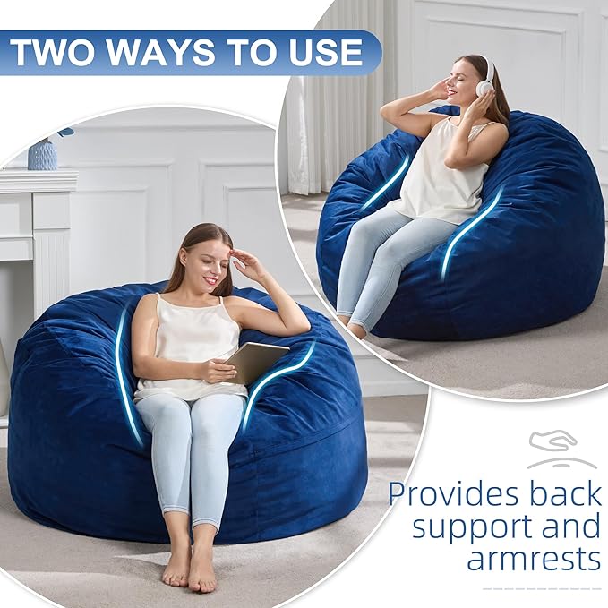 Hobestluk 4FT Bean Bag Chair Giant Bean Bag Chairs - Image 3