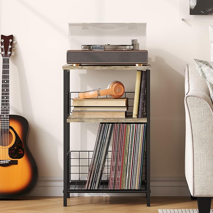 X-cosrack Side Table, Small End Table Record Player Stand - Image 7