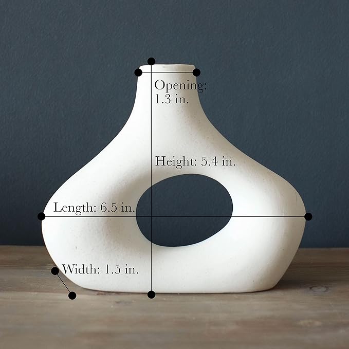 Carrot's Den Donut Vase, Hollow | Table Centerpiece, Olive Plant, Living Room - Image 4