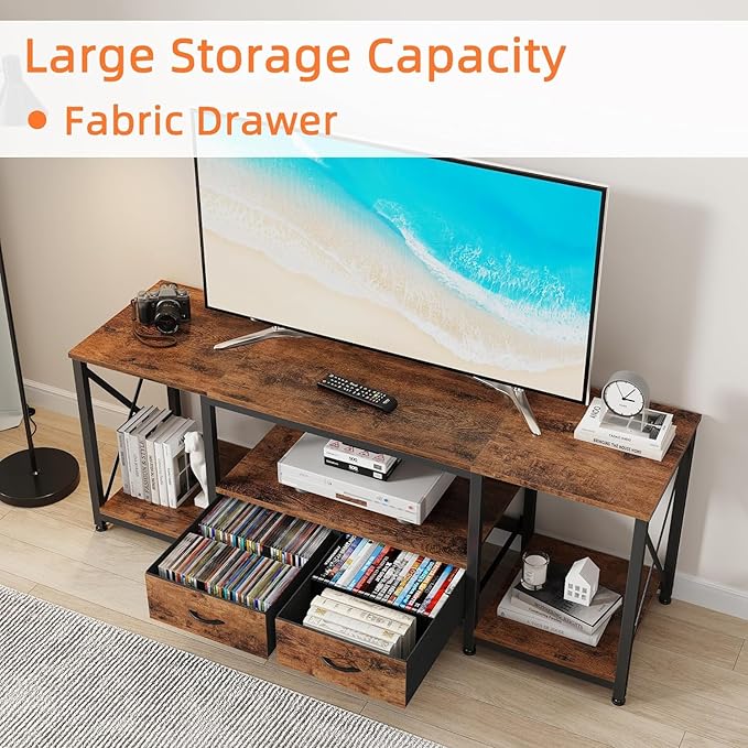TV Stand with Fabric Drawer for 50 55 Inches TV - Image 3