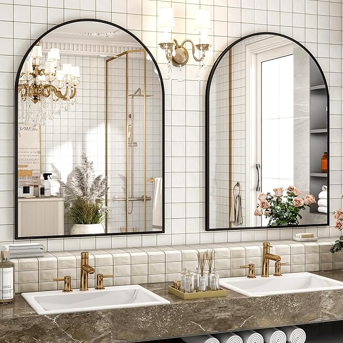 30x38 Inch Arched Bathroom Mirror - Image 3