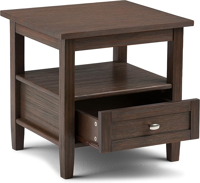 SIMPLIHOME Warm Shaker SOLID WOOD 20 inch Wide Rectangle Transitional End Side - Image 3