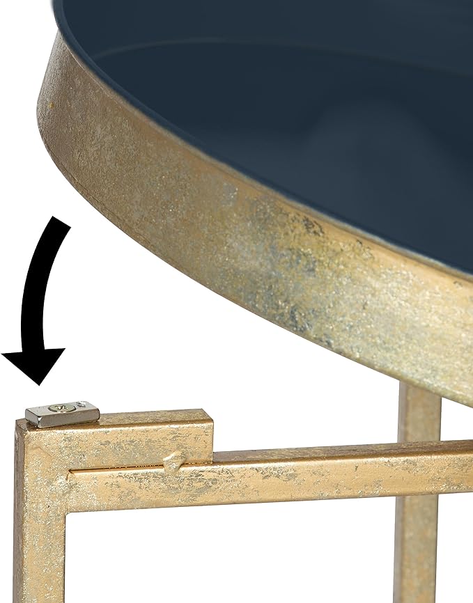 Kate and Laurel Celia Round Metal Foldable Tray Accent Table - Image 7