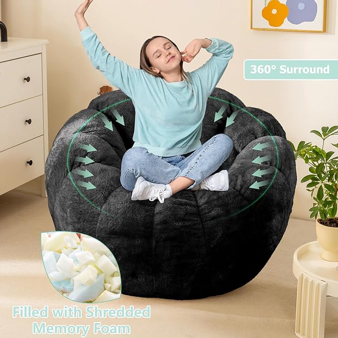 Pumpkin Bean Bag Sofa Chair for Adult, Beanbag Couch - Image 5