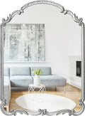 English Estate Carved Arch Wood Wall Mirror, Mirror by WyldeIris