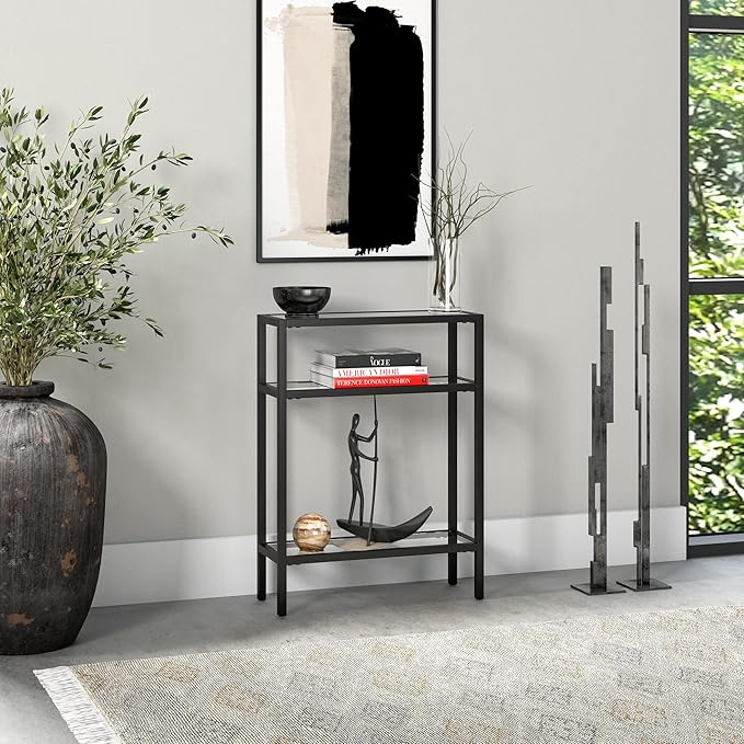 Henn&Hart 22" Wide Rectangular Console Table in Blackened Bronze, Entryway Table - Image 2