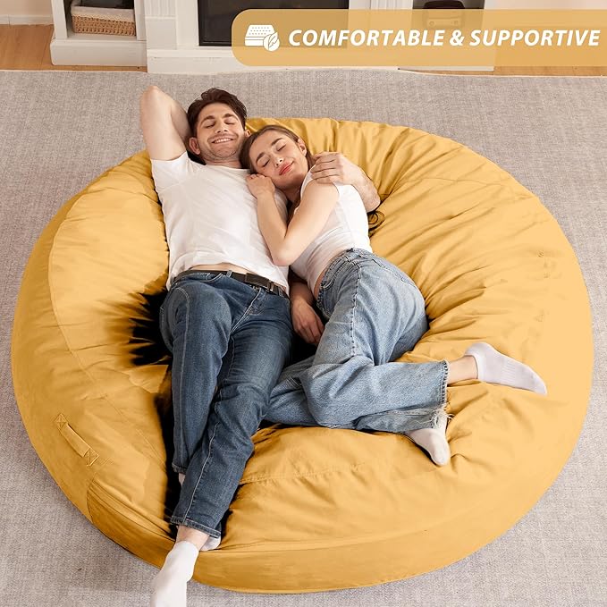 HABUTWAY XX-Large Bean Bag Chair: Giant 7' Memory Foam Furniture Bean Bag Chairs - Image 2