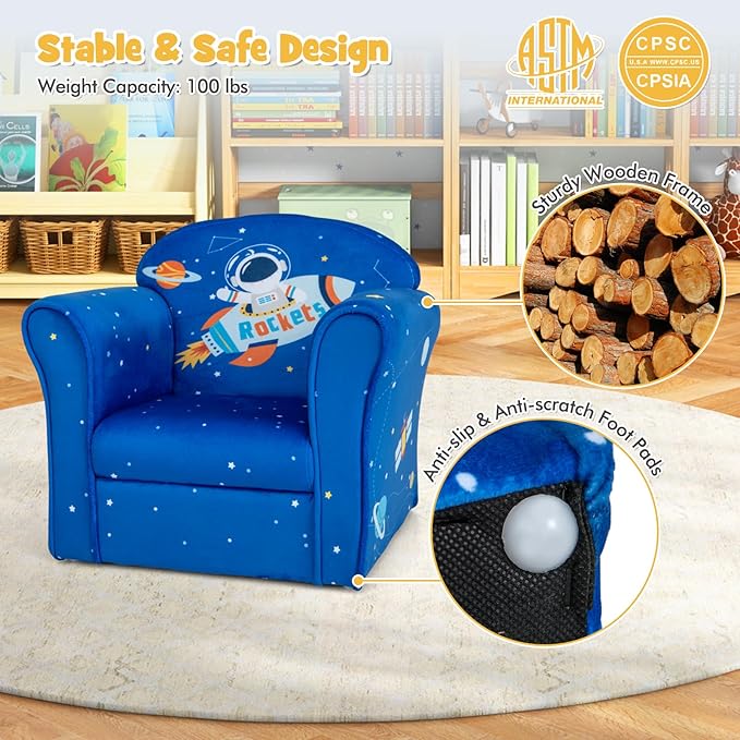 Costzon Kids Couch, Children's Sofa Armrest Chair - Image 6