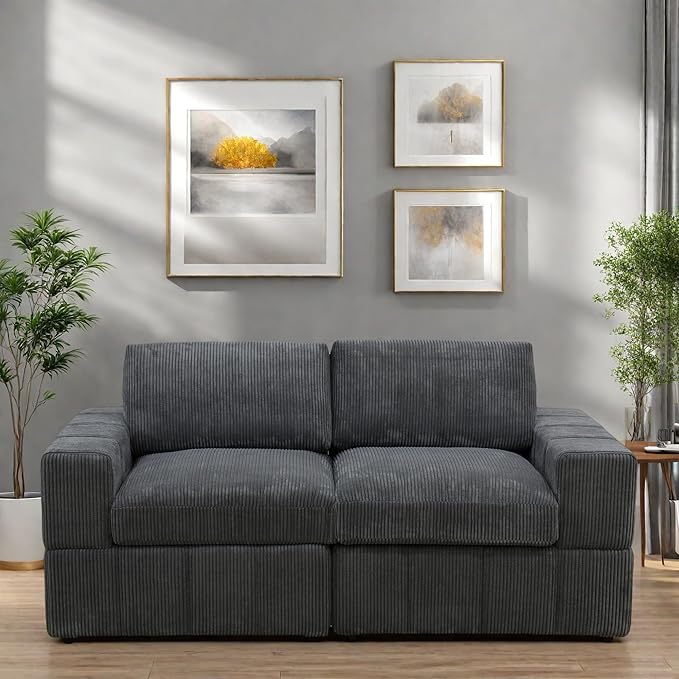 Sectional Couches for Living Room, Loveseat Sofa Comfy Cloud Couch by GlasFlength