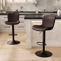 YOUNIKE Brown Bar Stools Set of 2 Modern Swivel Counter Height Bar Chair by YOUNIKE