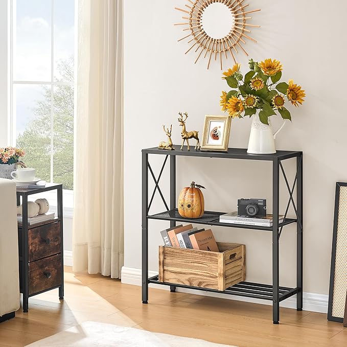 Hoctieon Industrial Console Table, 3-Tier Entryway Table, Metal Frame, Sofa - Image 8