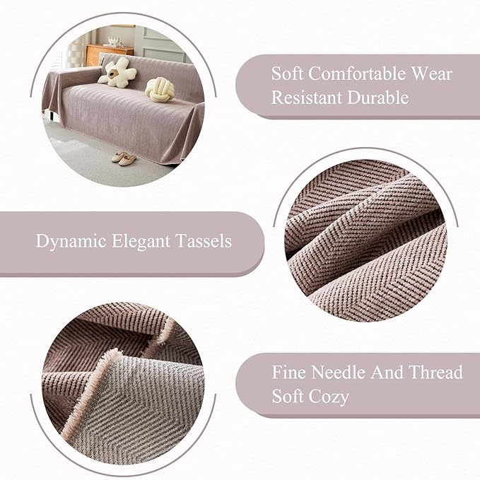 STACYPIK Thick Pink Geometric Sofa Covers - Image 5